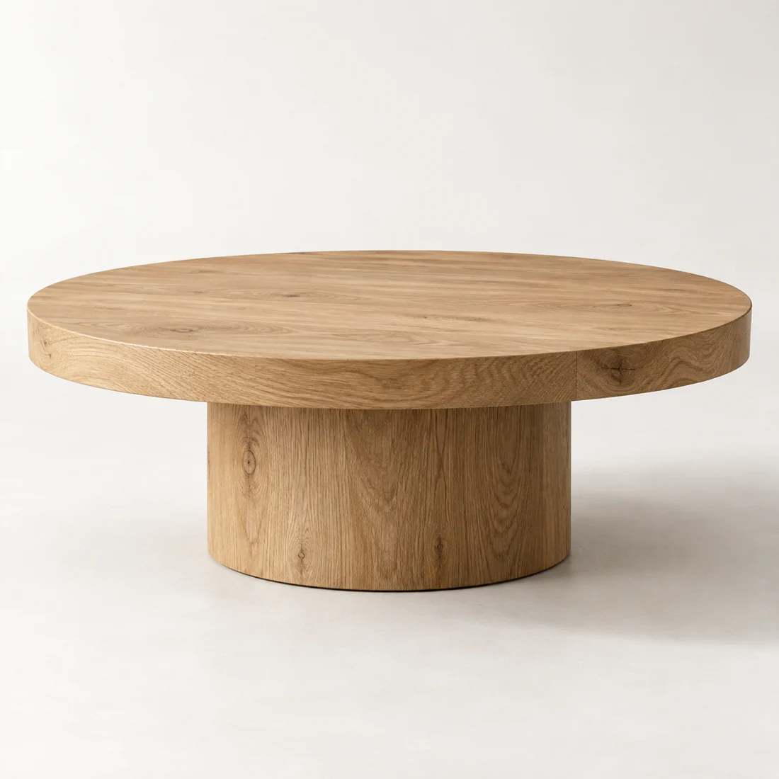 Fotografía generada de Mesa Plano / Roble natural · pedestal central